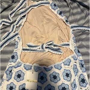 Show Me Your Mumu XL crochet tie halter dress